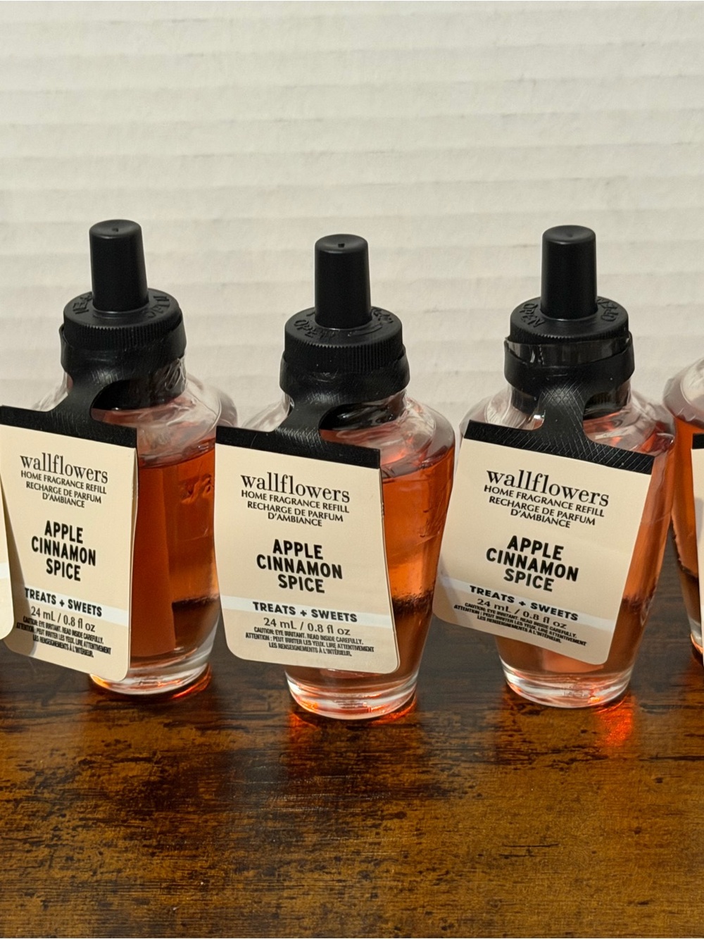 5 Bath & Body Works Wallflower Refill Oil Bulbs, Apple Cinnamon Spice, New